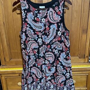 J. Jill Black Paisley Sleeveless Dress